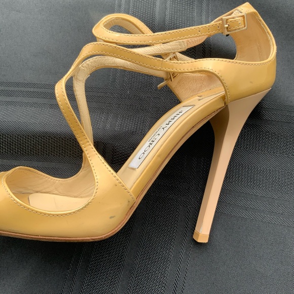 Jimmy Choo London Sandals Nude Patent Leather S 37 - Picture 12 of 12